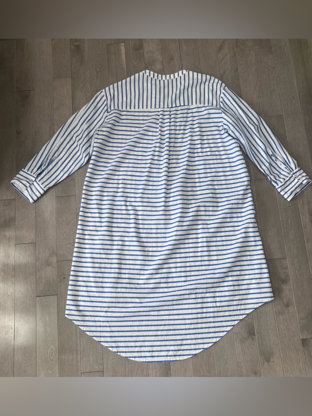 Eloquii Blue White Stripe Tunic Shirt Dress, Plus Size 18/20 - Picture 8 of 10